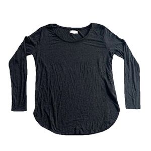 Abercrombie & Fitch Long Sleeve Top Women's Large Gray Shirt Closet Staple Basic